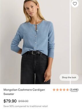 Quince light blue cashmere cardigan